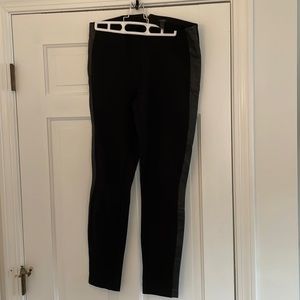 Jcrew pixie pants - size 6 - black with leather inlay